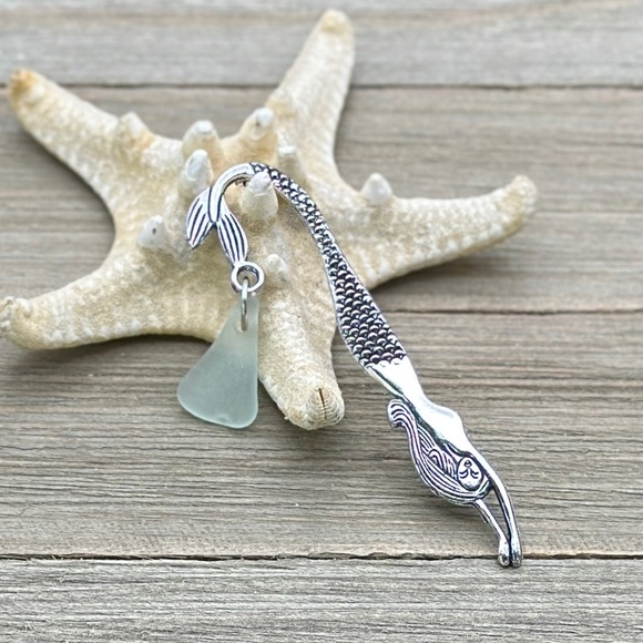 Hand Crafted Other - Genuine Mini Sea Glass Mermaid Beach Bookmark| Teacher Friend Reader Gift